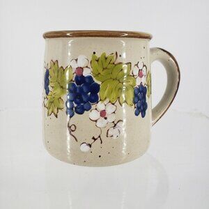 Vintage Norleans Tea Cup Mug Grapes Vine Floral 8 Oz, korea stoneware